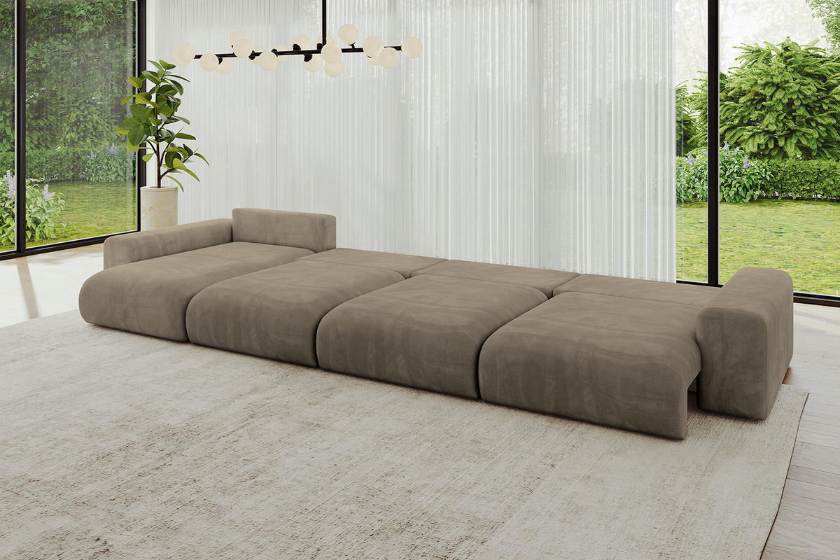 WOHNLANDSCHAFT mit Schlaffunktion ESKAR-U2-464x176x72cm Braun - Braun, Holzwerkstoff/Kunststoff (176/72/464cm) - ALTDECOR