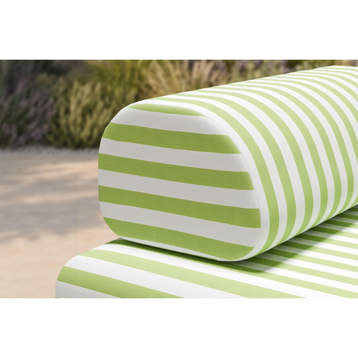 ZWEISITZER-GARTENSOFA mit Streifen in Weiß und Anisgrün - Hellgrün, Textil (95/70.5/148cm)