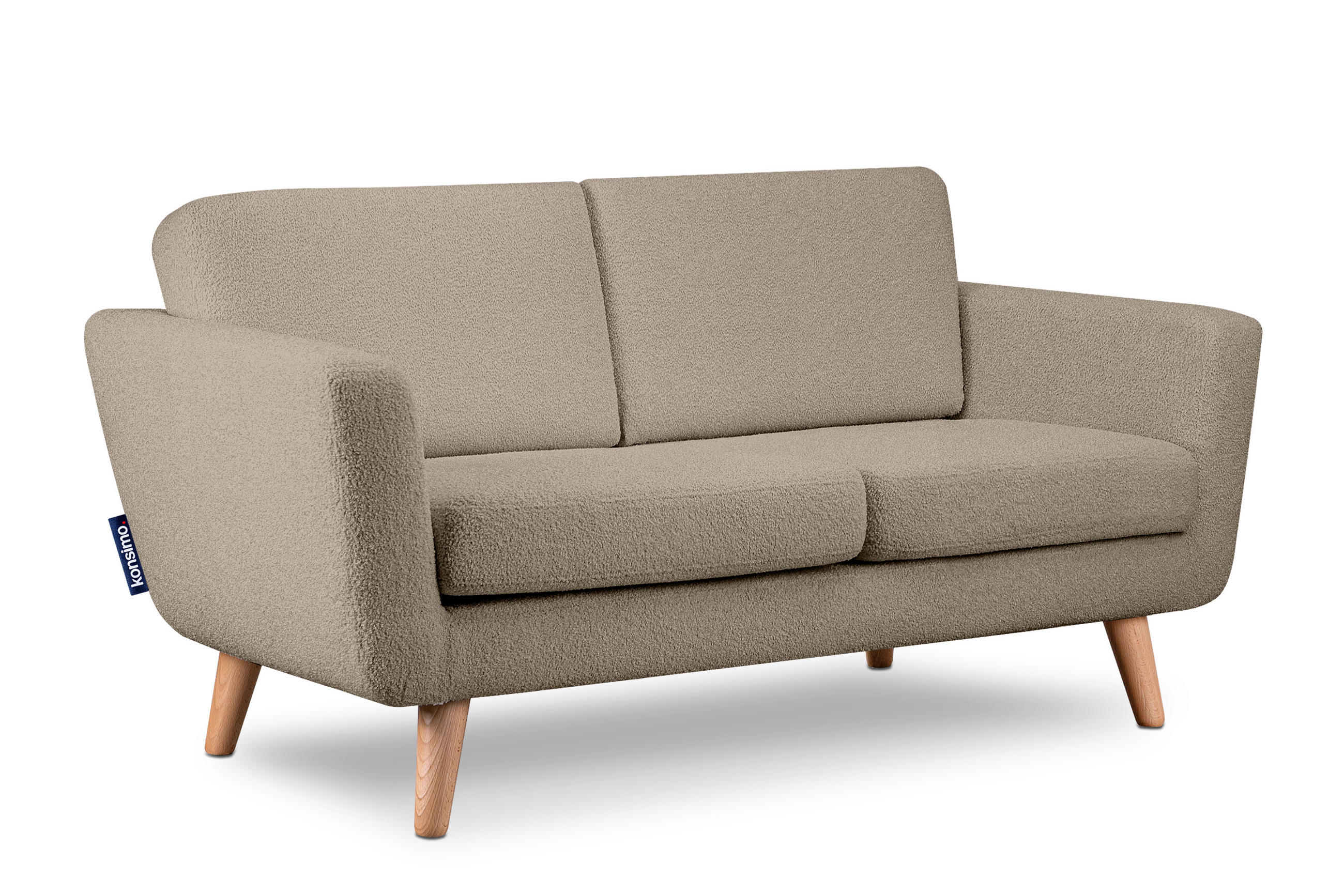 SOFA TAGIO mit Armlehnen, Braun - Braun, Buchenholz/Textil (153/80/84cm) - KONSIMO®
