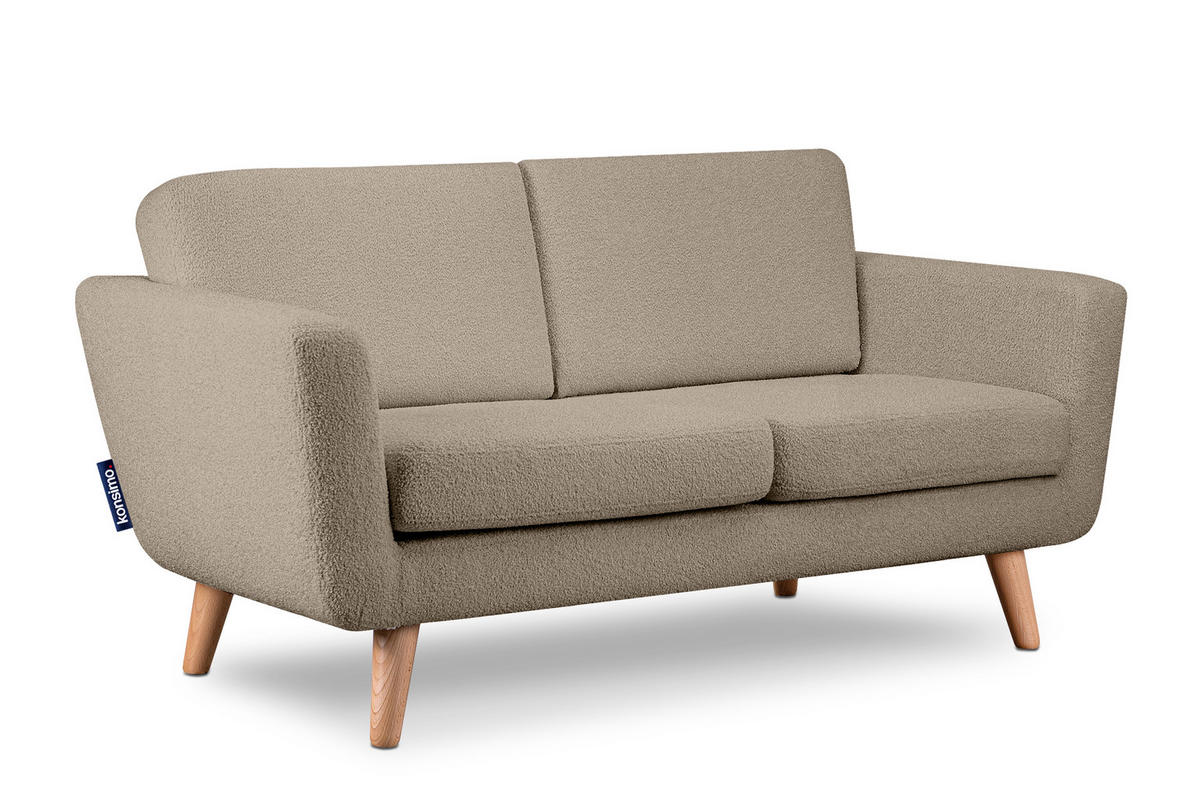 SOFA TAGIO mit Armlehnen, Braun - Braun, Buchenholz/Textil (153/80/84cm) - KONSIMO®
