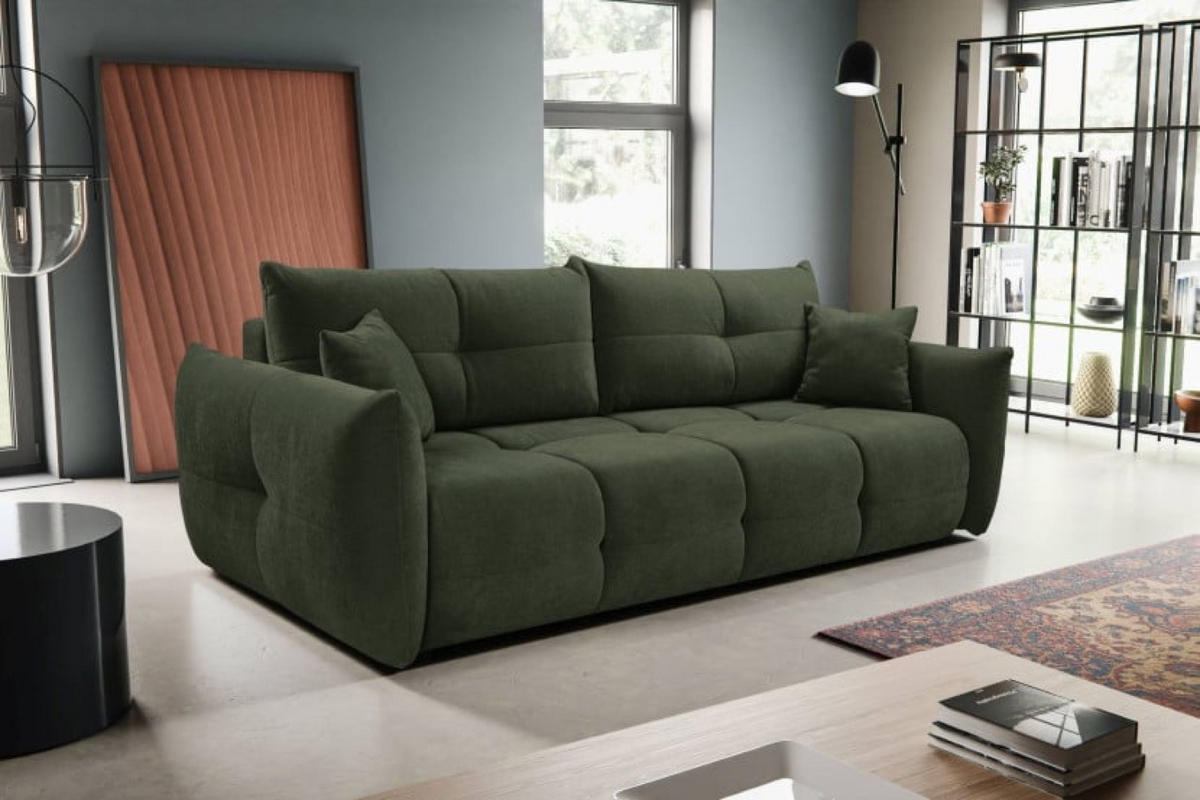 SOFA Grün BASTO Mit Schlaffunktion - Grün, Textil (245/86/110cm) - Sepro Meble