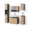 BADMÖBEL-SET Ronco Goldkraft Eiche/Anthrazit 5 Teile - Anthrazit/Eiche Wotan, Holzwerkstoff (41/80/58cm) - Livinity®
