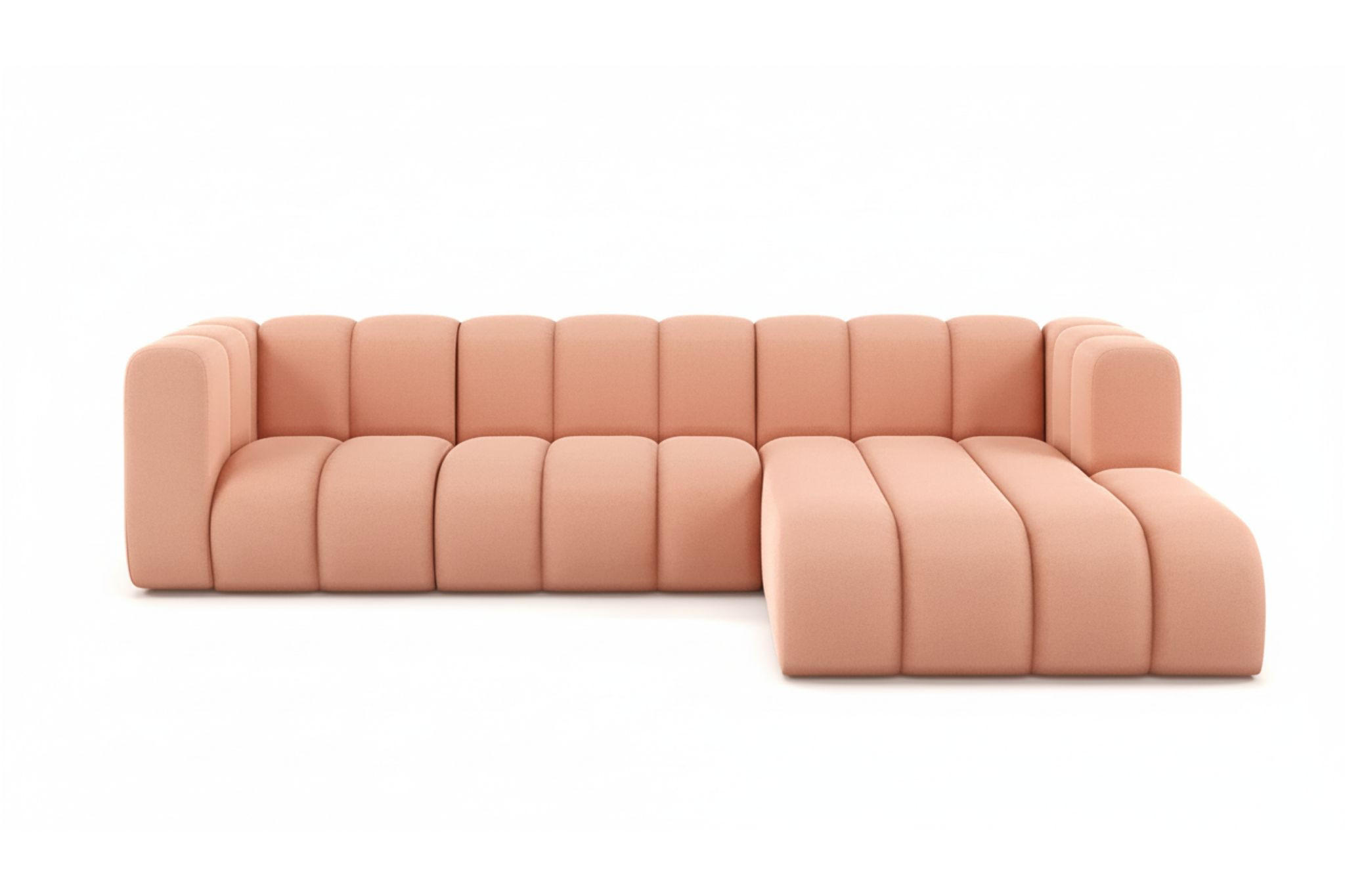 ECKSOFA L-Form Grand L 287 cm, Veloursstoff Salvador, Rosa, Rechts - Rosa, Holz (287/179cm) - Kaiser Möbel