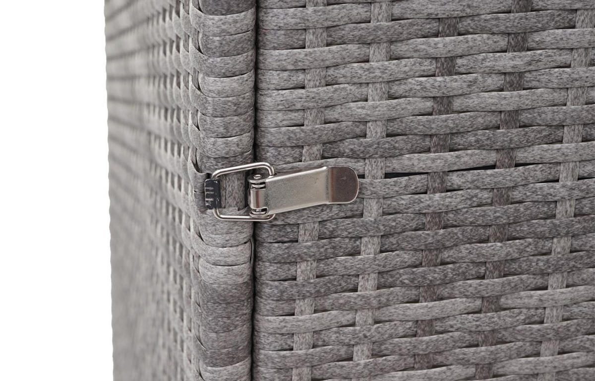 MÜLLTONNENBOX HxBxT 110x65x66cm Poly-Rattan 120l Grau - Grau, Kunststoff (65/110/66cm) - PROREGAL