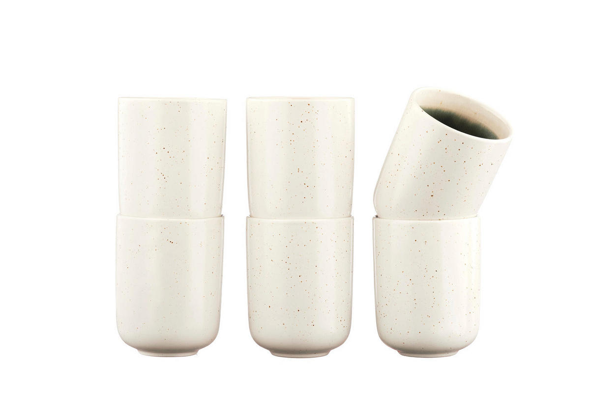 BECHER Oxygen 300ml - 6er-Set - Graugrün - Grün, Keramik (0.3L) - Björn