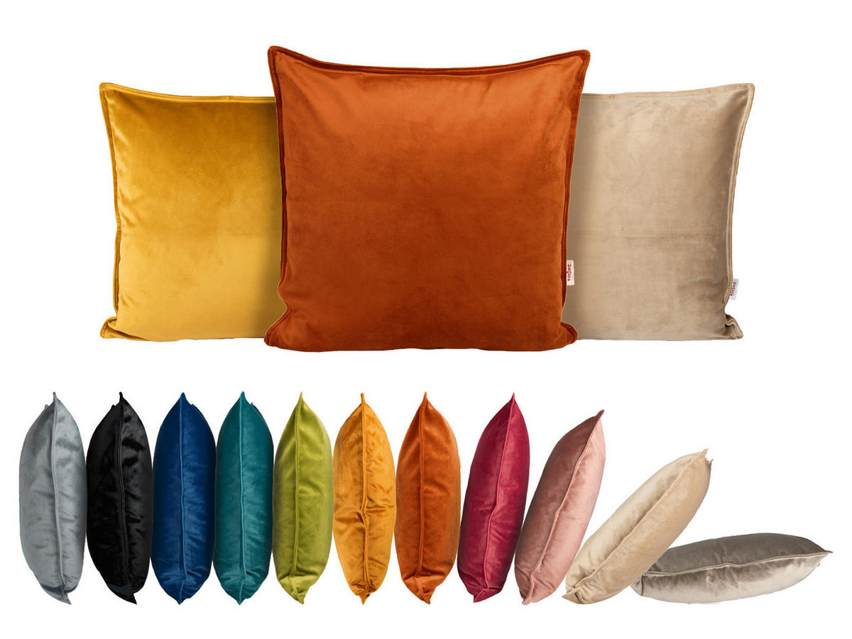 KISSENHÜLLE Samt&Sonders rost-orange 40/40 cm - Dunkelorange, Textil (40/40cm) - beties Heimtextil