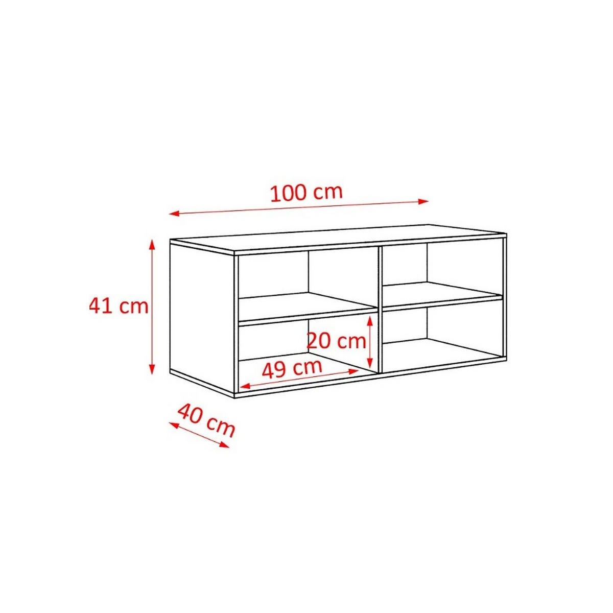 LOWBOARD MIVO 100/41/40 cm, Hängender TV-Schrank Anthrazit / Weiß - Anthrazit/Weiß, Holzwerkstoff (100/41/40cm) - MASSENO