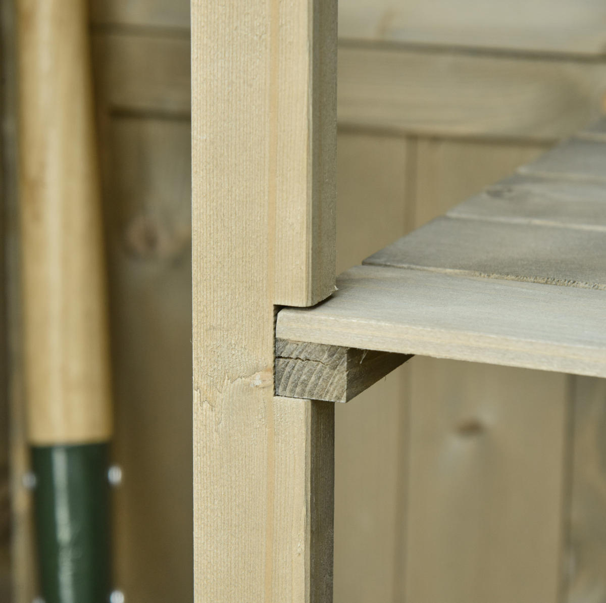 GARTENSCHRANK 87/46,5/160 cm mit 4 Fächern, Lamellentüren und Asphaltdach aus Tannenholz, Grau - Grau, Holz (46.5/160/87cm) - Redom