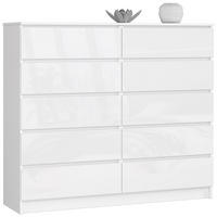 KOMMODE Weiß, Weiß Glanz 121/138/40 - Weiß, Holzwerkstoff (138/121/40cm) - RAUMHIRSCH FURNITURE