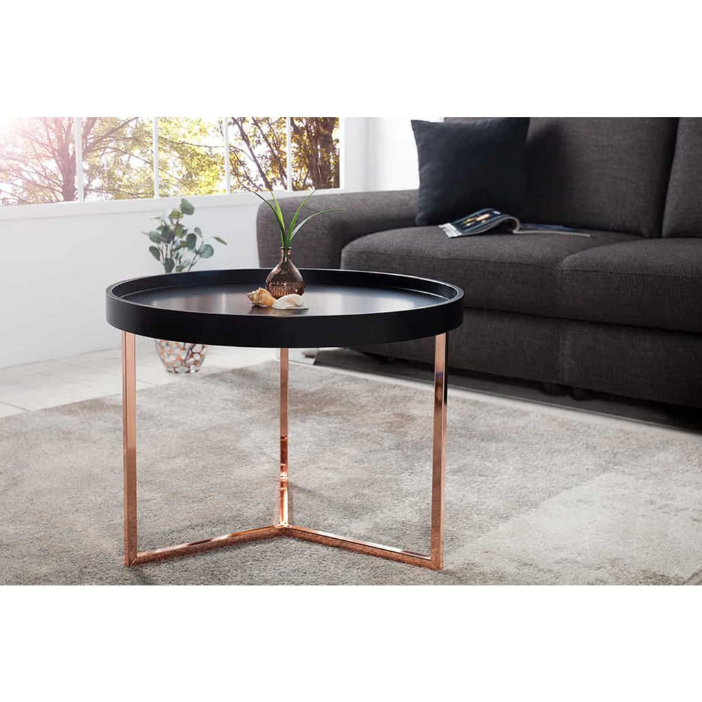 Thumbnail - riess-ambiente Couchtisch, Schwarz, Holz, Rund,Rund, 60x45x60 cm, Wohnzimmer, Wohnzimmertische, Couchtische