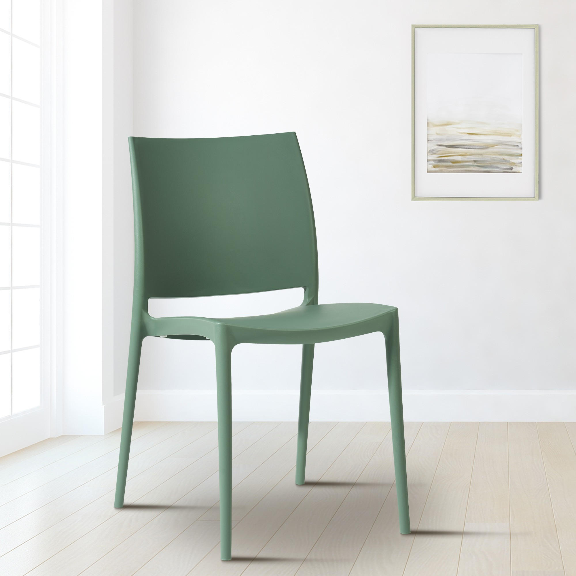 GARTENSTUHL Kunststoff Oliv - Olivgrün, Kunststoff (42/81/49cm) - CLP