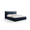 BETT mit Bettkasten und Kopfteil Kaelle aus Chenille-Stoff dunkelblau 180x200cm - Dunkelblau, Textil (180/200cm) - Micadoni