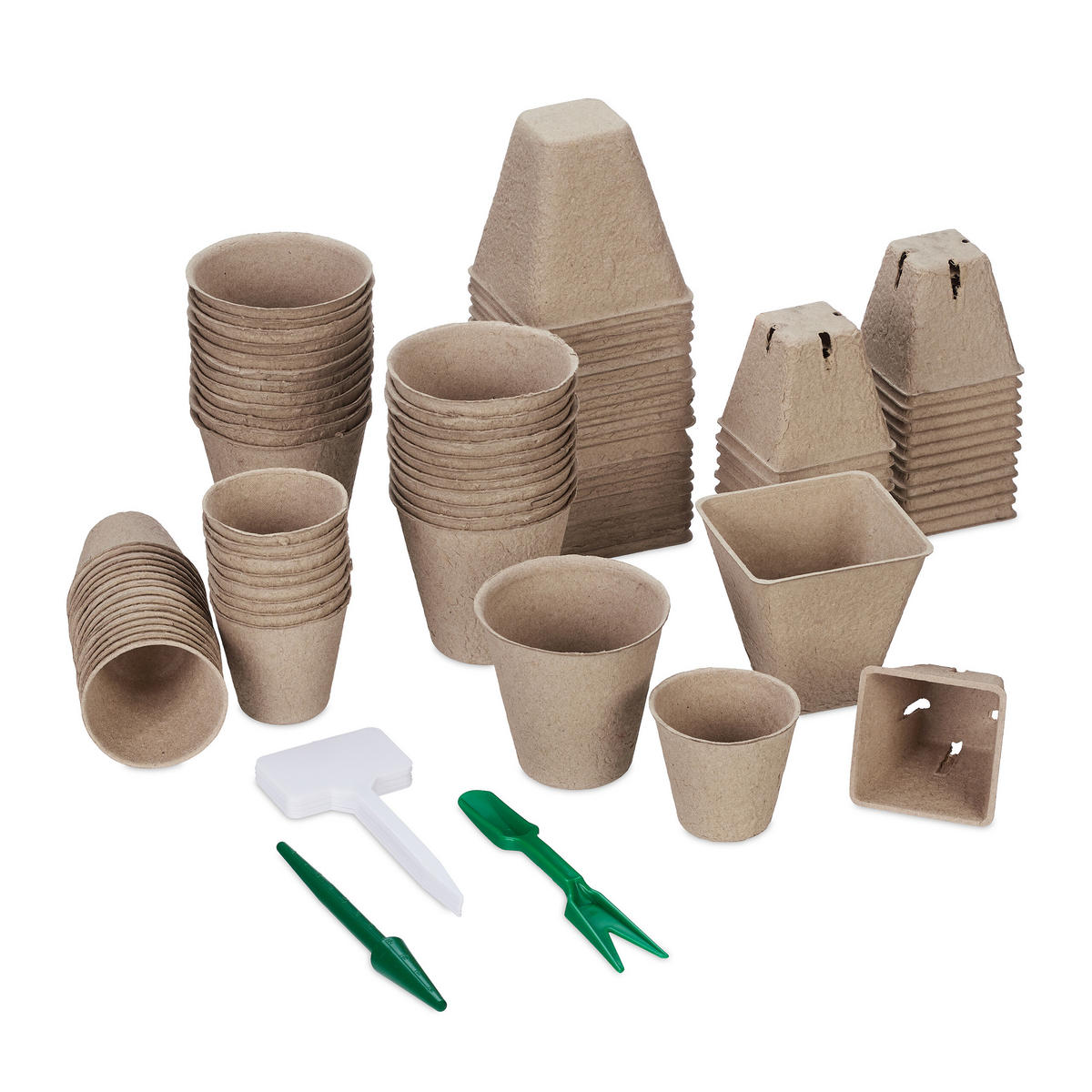 96XSAKSIJE za sadnice - višebojno, papir/plastika (8/8/8cm) - Relaxdays