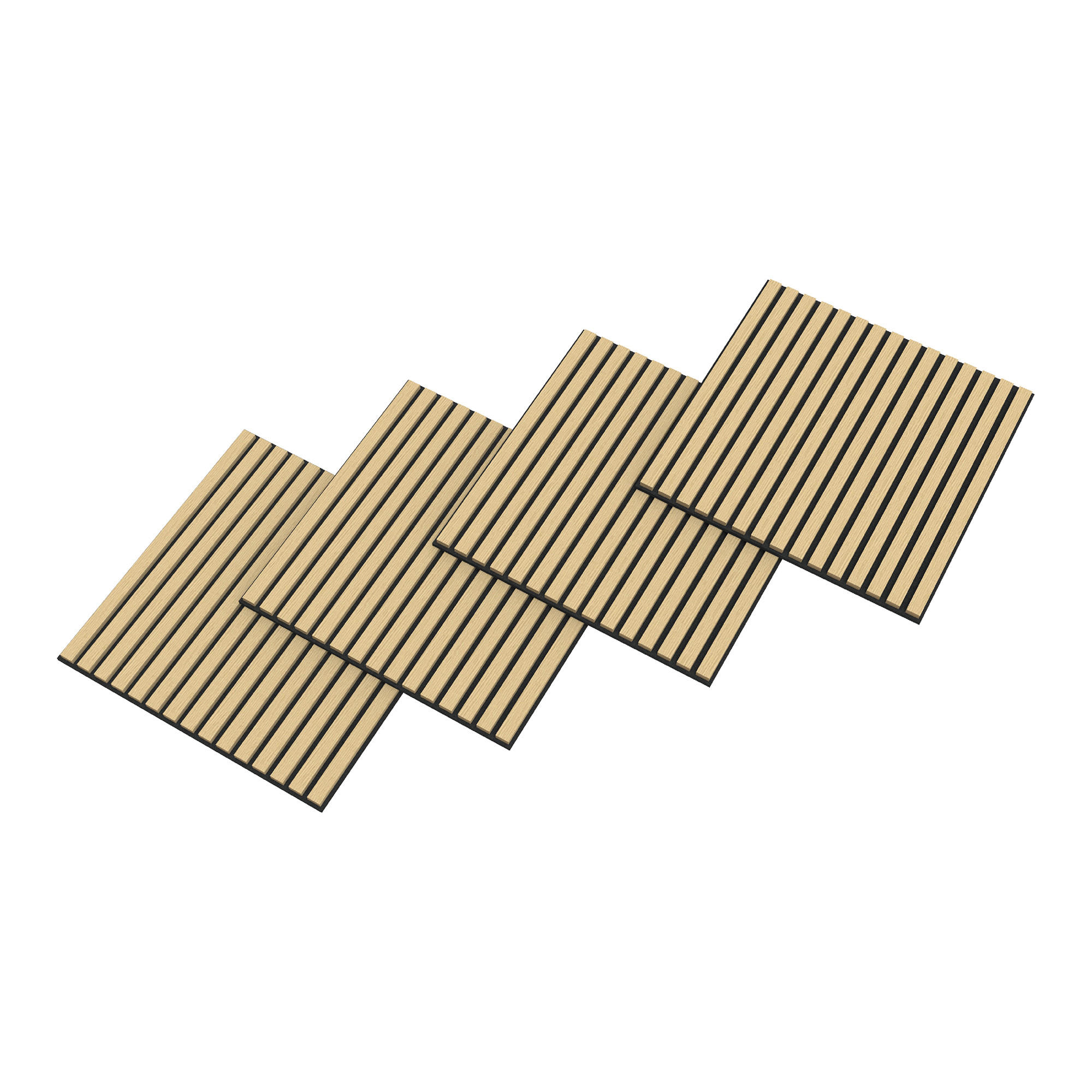 AKUSTICKÁ STĚNOVÁ PANELOVÁ SADA Vang 8-dílná II - barva dubu, kompozitní dřevo/plast (60/60/2.1cm) - NEU.HOLZ