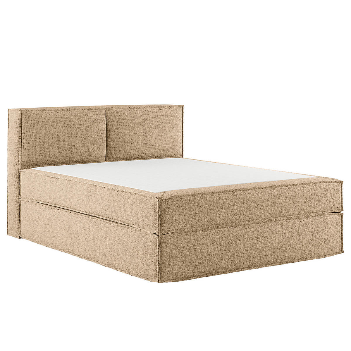 BOXSPRINGBETT mit Kopfteil - Premium - Beige, Textil (160/200cm) - home24