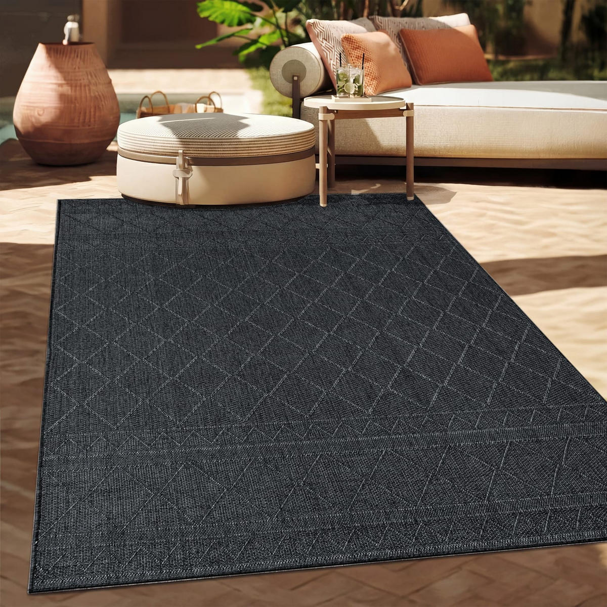OUTDOORTEPPICH 300/400 cm Vermont 191 - Anthrazit, Kunststoff (300/400cm) - Paco Home