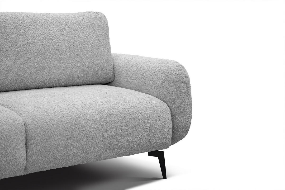 SOFA FEBE 3-Sitzer, hellgrau - Hellgrau/Schwarz, Holz/Textil (190/82/96cm) - Courtois Laville