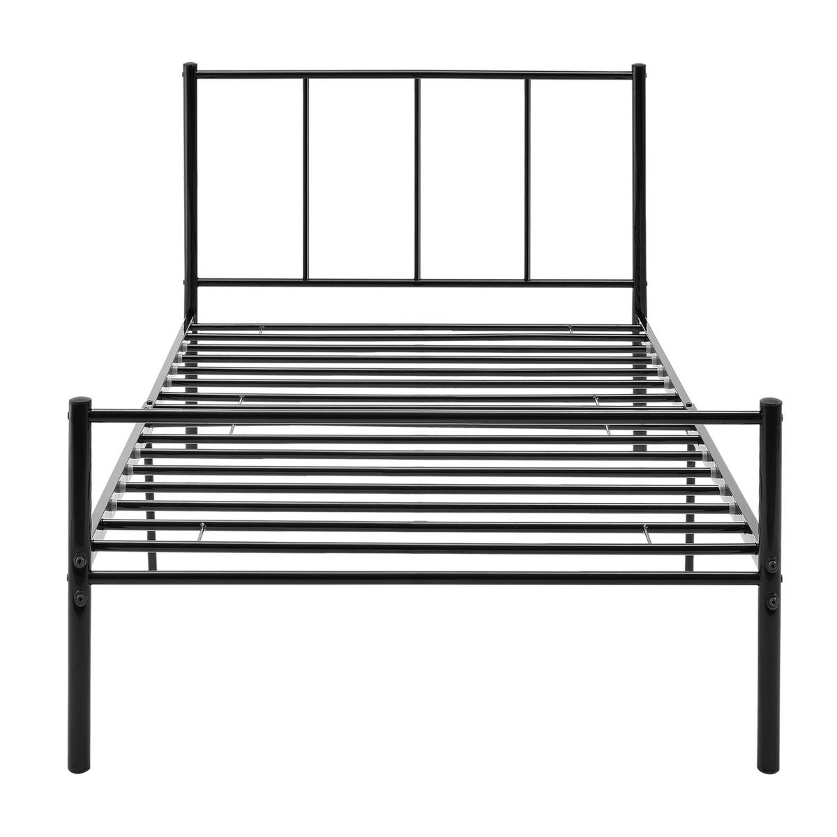METALLBETT Laos - Schwarz, Metall (90/200cm) - [en.casa]