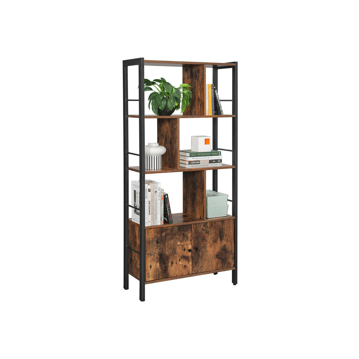 BÜCHERREGAL BÜCHERSCHRANK - Braun, Holzwerkstoff (30/155/74cm) - Hansiro