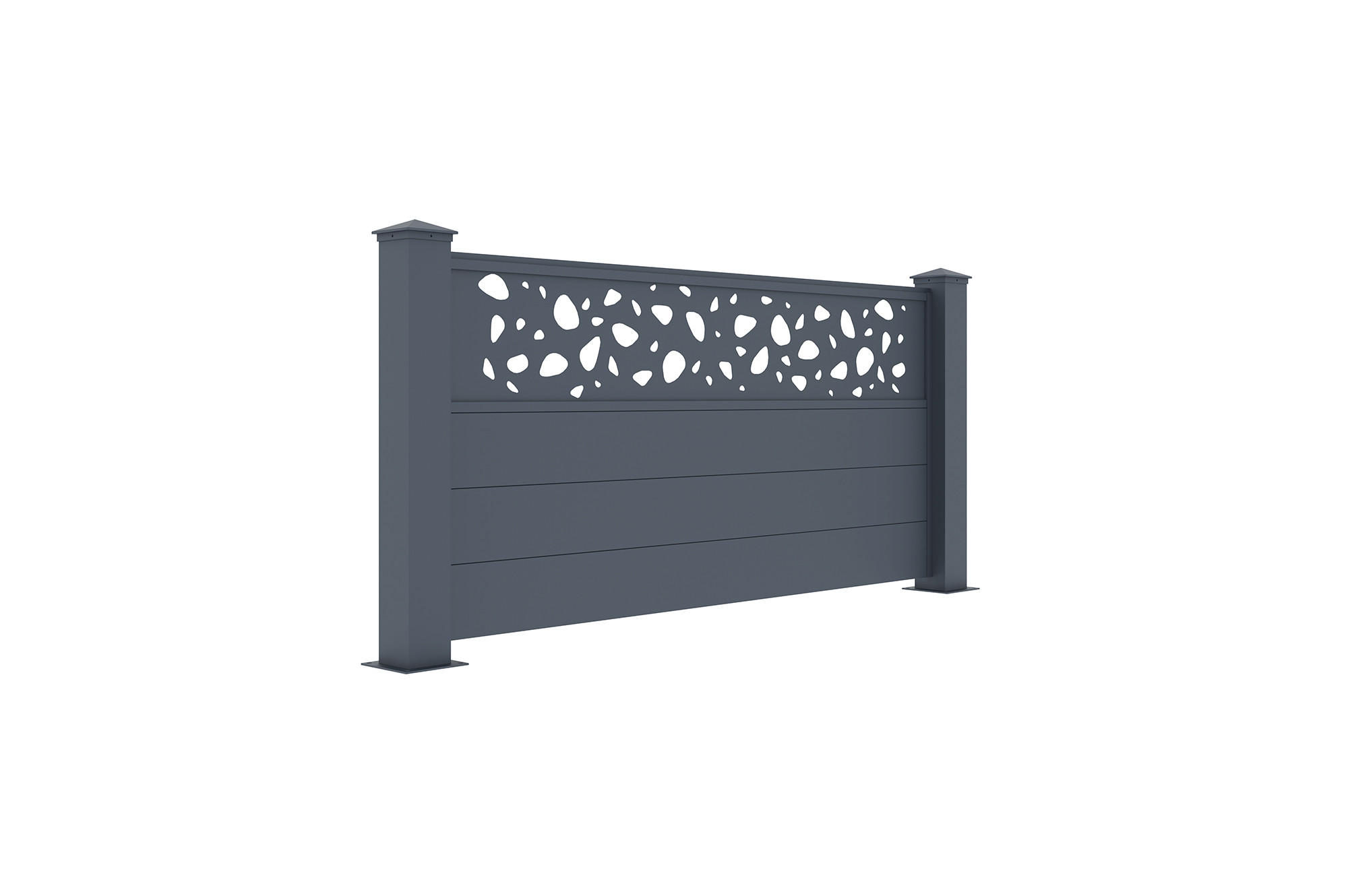 VORGARTENZAUN 2er-Set Sunny grau 1,9m H.90cm aluminium - Grau, Metall (310/89cm) - Casanoov