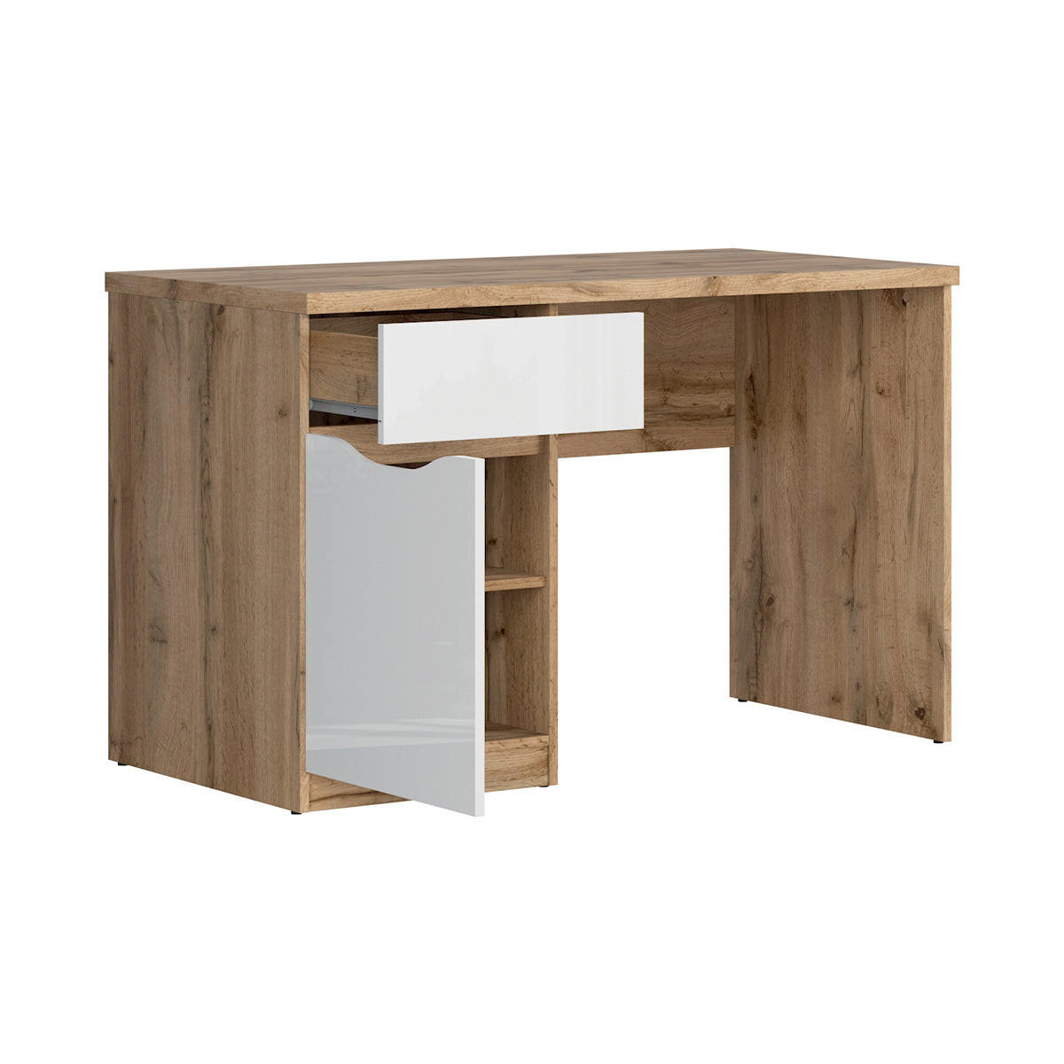 SCHREIBTISCH June Weiß und Holz - Weiß, Holzwerkstoff (60/120/76cm) - Petits-meubles