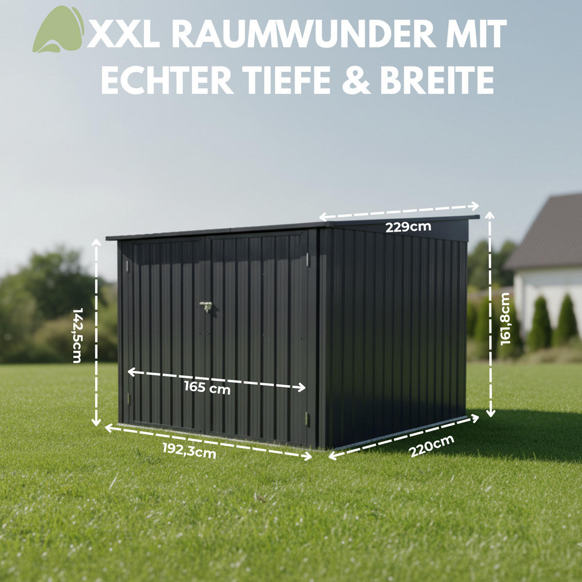 FAHRRADGARAGE 1er-Set - Anthrazit, Metall (192/162/220cm) - Albatros