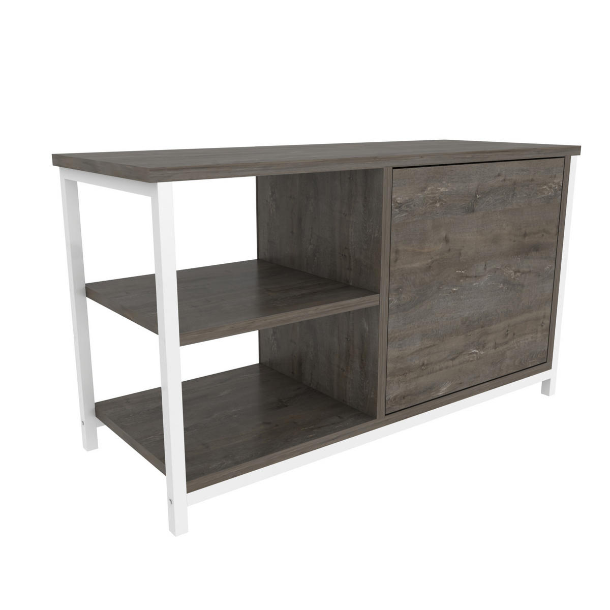 TV Unit Muskegon Weiß Wenge - Braun, Holzwerkstoff (90/51/36cm) - Decorotika
