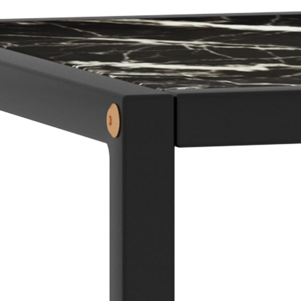 COUCHTISCH Schwarz mit Schwarzem Glas in Marmor-Optik 40x40x50 - Schwarz, Glas (40/40/50cm) - furnicato