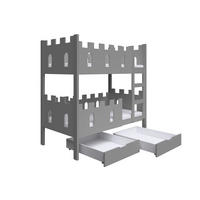 VYSOKÁ Postel AVALON 75x180 s úložným prostorem, Šedá - šedá, dřevo (75/180cm) - MASSENO
