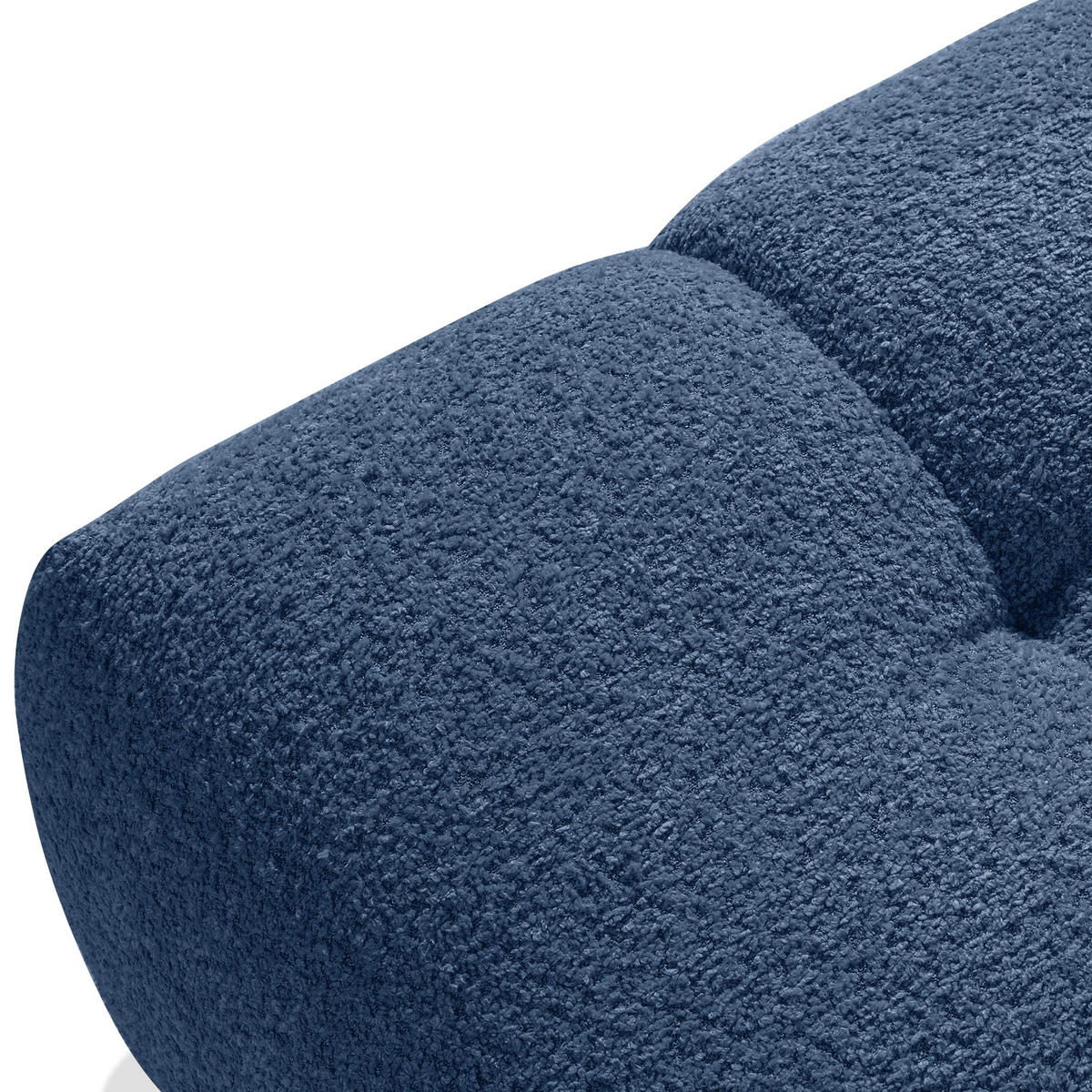POUF RAVIA, Bouclé, Marineblau - Dunkelblau, Holz/Textil (96/45/50cm) - KONSIMO®
