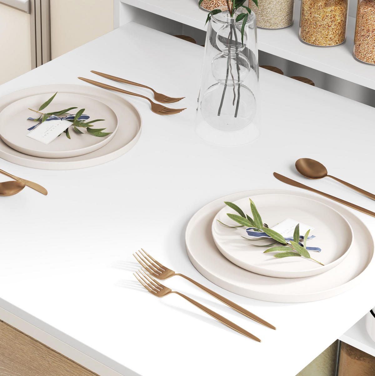 KLAPPTISCH 78,5/91/93 cm, seitlich ausklappbar, platzsparend für 3 Personen - Weiß, Holz (91/78.5/93cm) - BEAOK