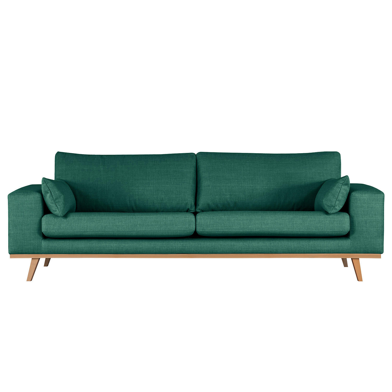 3-SITZER SOFA - Dunkelgrün/Buchefarben, Textil (237/81/88cm) - home24
