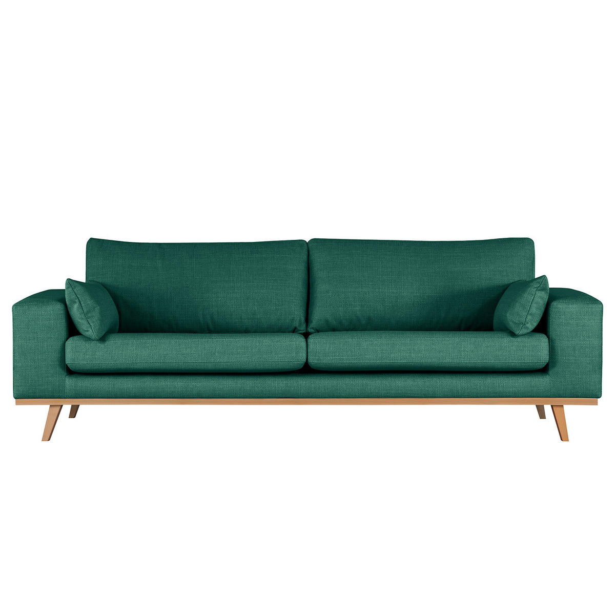 3-SITZER SOFA - Dunkelgrün/Buchefarben, Textil (237/81/88cm) - home24