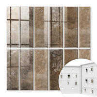 SCHLÜSSELBOX Weiß 30x30 cm – Türöffnung nach rechts - Warme Fliesen - Braun, Metall (30/30/5cm) - TULUP
