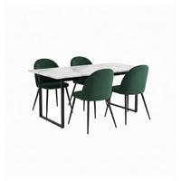 ESSGRUPPE 5-TLG. Tilst Weiß, Grün - Grün, Holzwerkstoff/Textil (160/74/90cm) - ebuy24