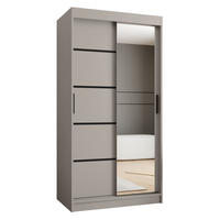ŠATNÍ skříň s posuvnými dveřmi 200/100/62 2dveřová - černá/kašmírová, dřevo/plast (100/200/62cm)
