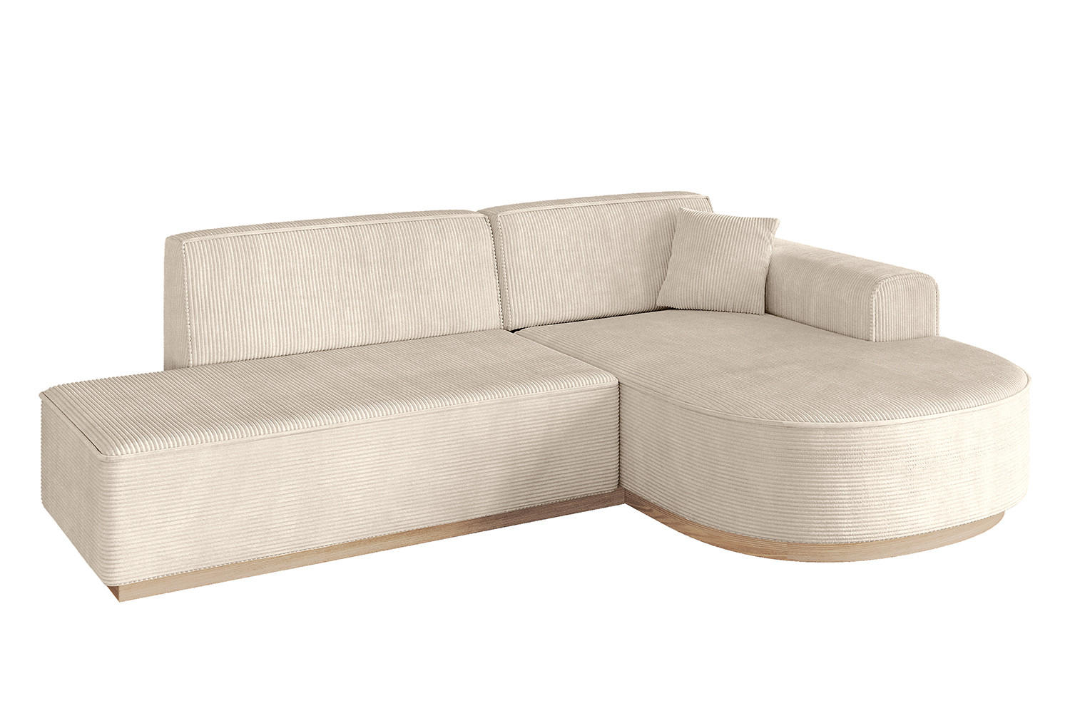 ECKSOFA Ottomane Rechts ARRIO-L1 - 243x171x83 cm Beige - Beige, Holzwerkstoff/Textil (243/171cm) - ALTDECOR