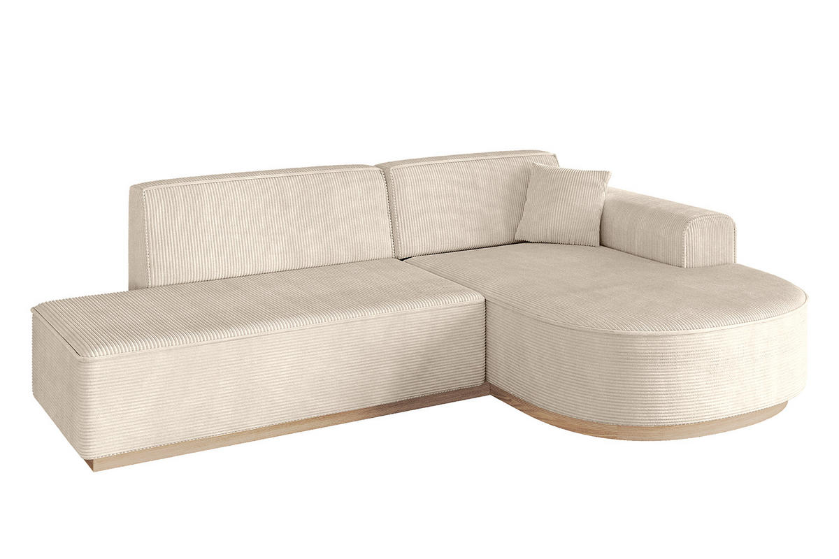 ECKSOFA Ottomane Rechts ARRIO-L1 - 243x171x83 cm Beige - Beige, Holzwerkstoff/Textil (243/171cm) - ALTDECOR