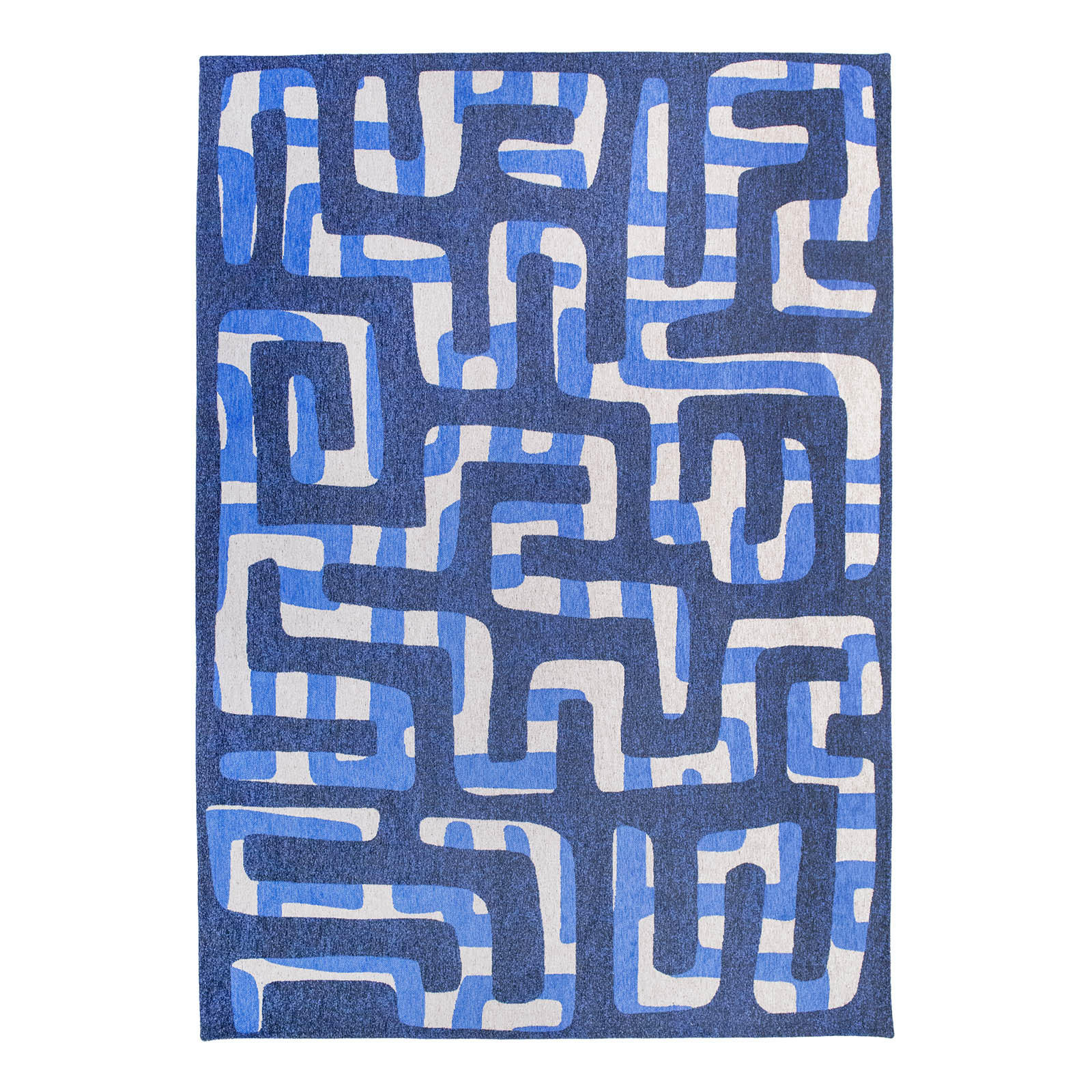 TEPPICH Ultramarine Craft Kuba 80/150 cm - Blau, Kunststoff/Textil (80/150cm) - Louis De Poortere