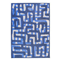 TEPPICH Ultramarine Craft Kuba 240/340 cm - Blau, Naturmaterialien/Textil (240/340cm) - Louis De Poortere