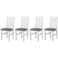 STUHL Bos 10 (4er Set) - Beige/Weiß, Holz (43/94/40cm) - Leaf Design