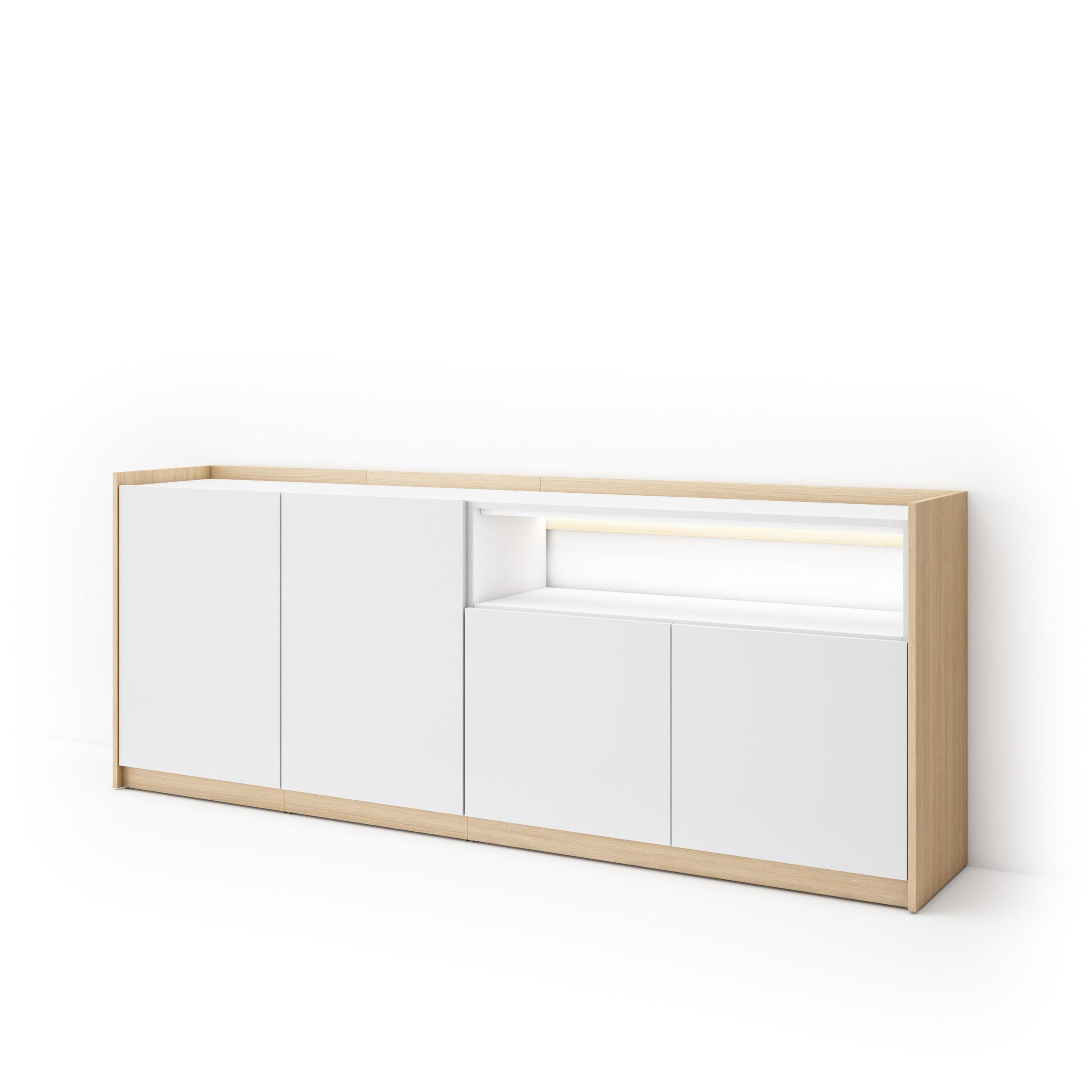 Skraut Home Sideboard, Weiß 207x80x37 cm