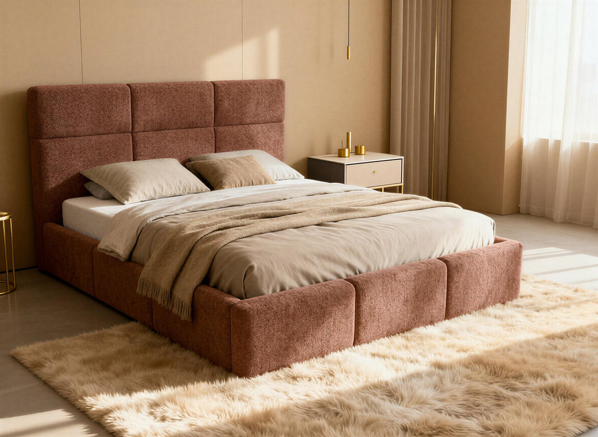 POLSTERBETT Celine - Eichefarben/Schwarz, Holz/Kunststoff (180/200cm) - Sofnet