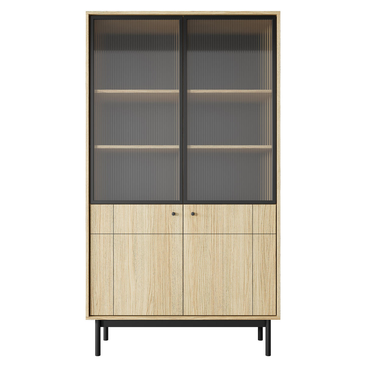 VITRINE GIAPPONESE 184,6 / 103,4 cm in Eichefarben - Eichefarben, Holzwerkstoff (103.4/184.6/39cm) - MASSENO