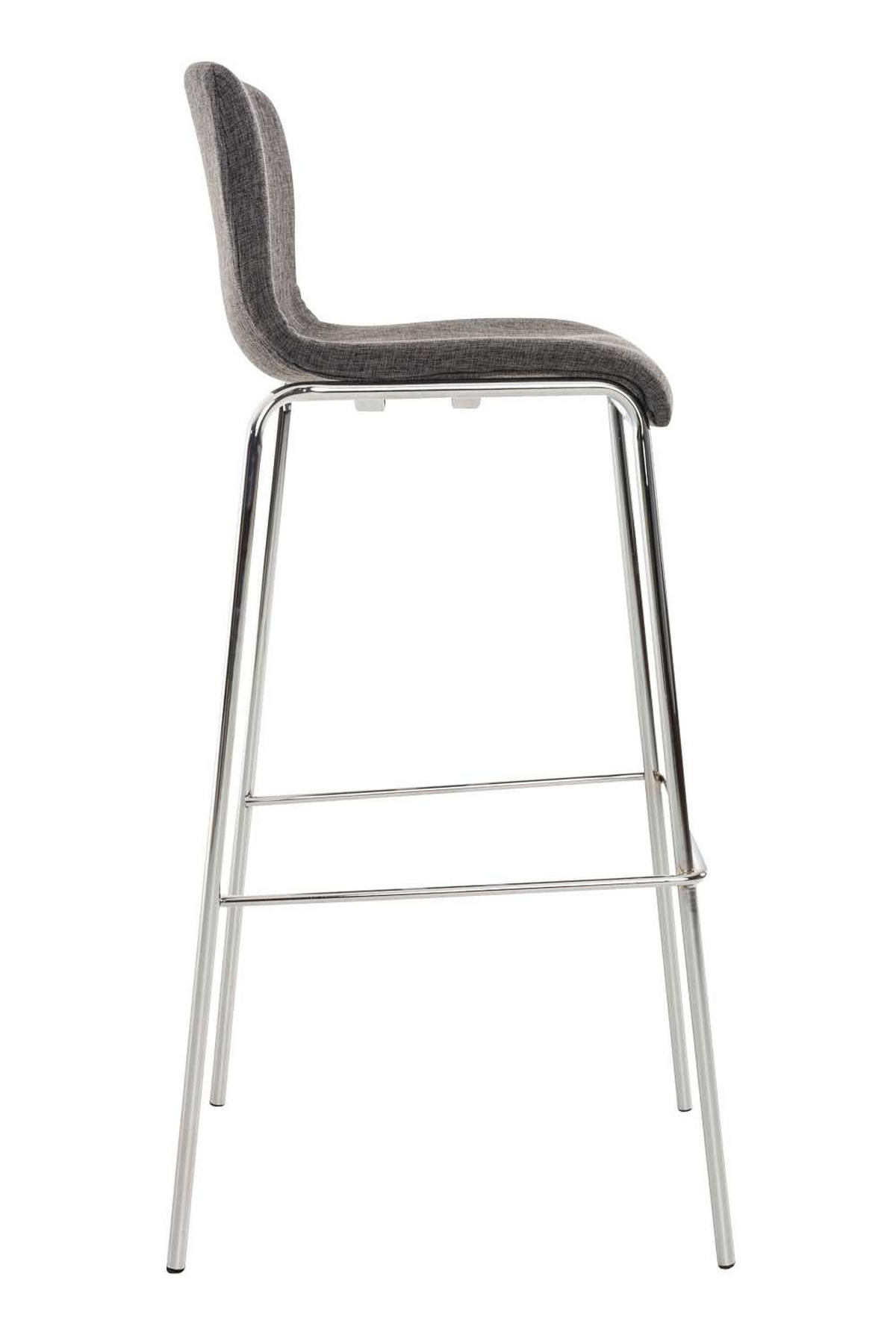 BARHOCKER Stoff Hellgrau - Chromfarben/Hellgrau, Textil/Metall (43/100/48cm) - CLP