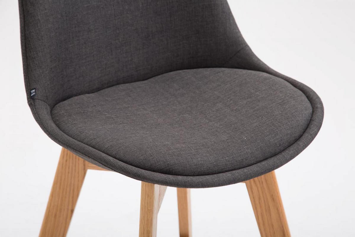 BARHOCKER Stoff dunkelgrau - Eukalyptusholzfarben/Dunkelgrau, Holz/Textil (48/112/56cm) - CLP