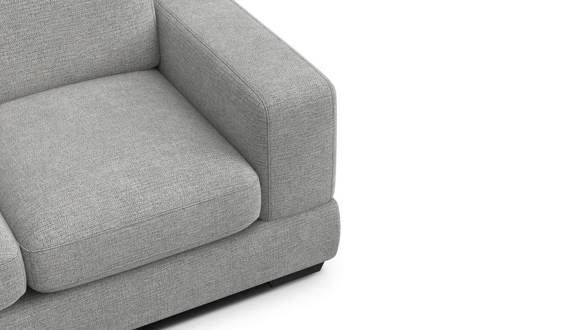 SOFA OTTO 2-Sitzer, grau - Schwarz/Grau, Holz/Textil (171/89/98cm) - Courtois Laville