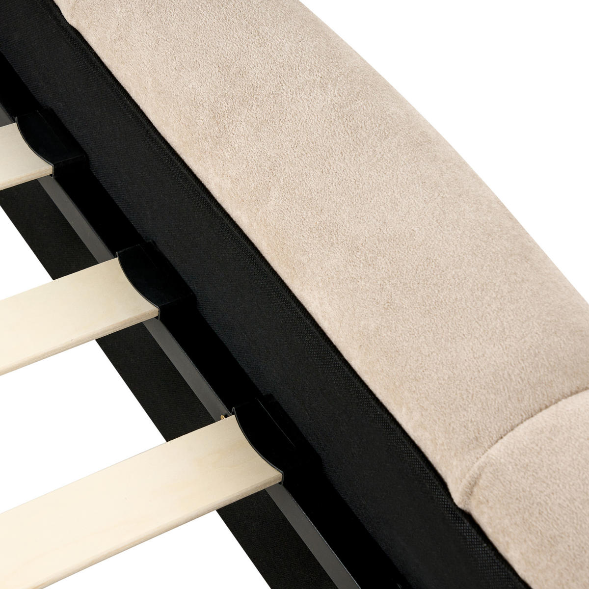 BETT mit Lattenrost 180/200 cm Stoff Taupe Orville - Taupe, Textil (180/200cm) - Beliani
