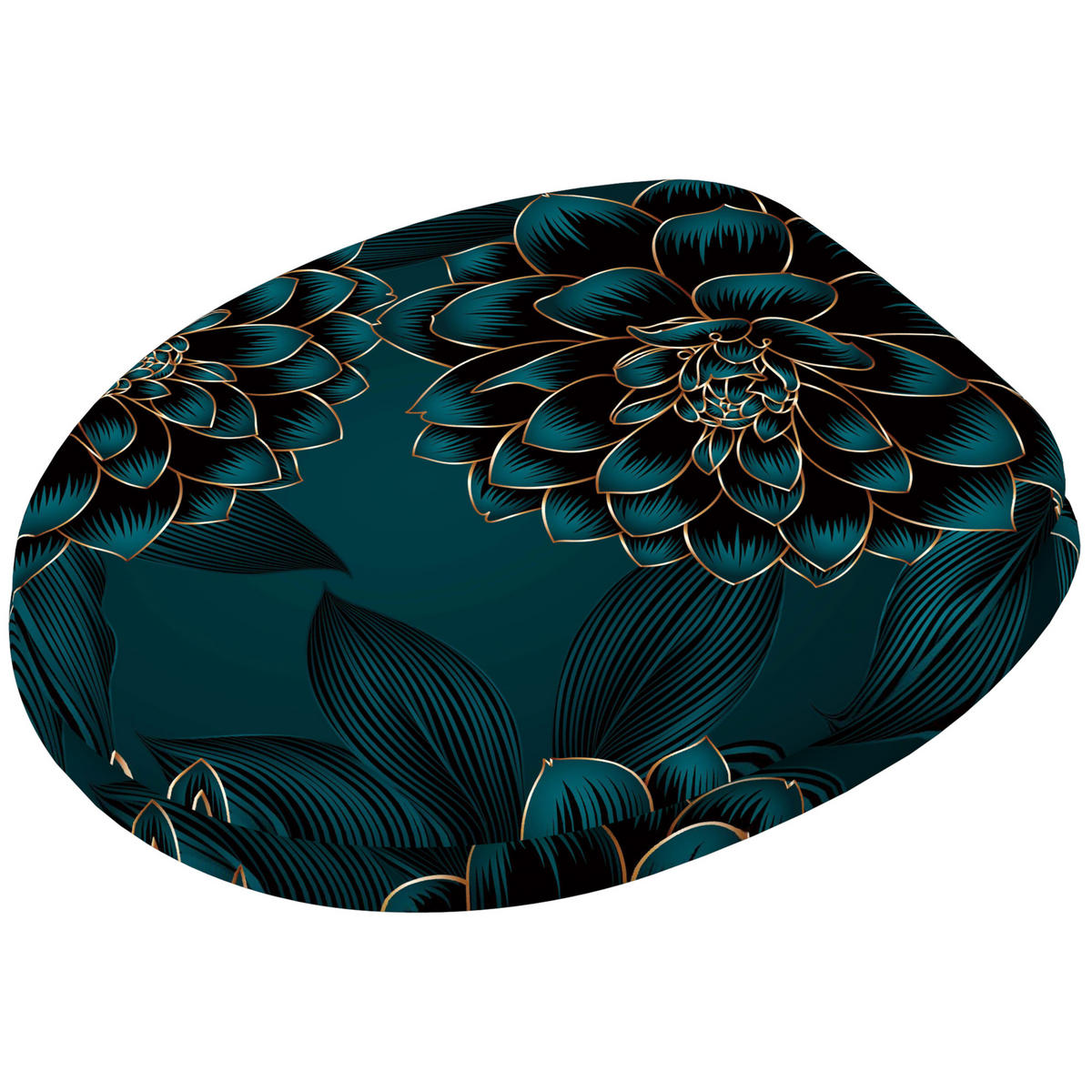 WC-SITZ Dahlien - Blau, Holzwerkstoff (38/6/47cm) - Sanilo