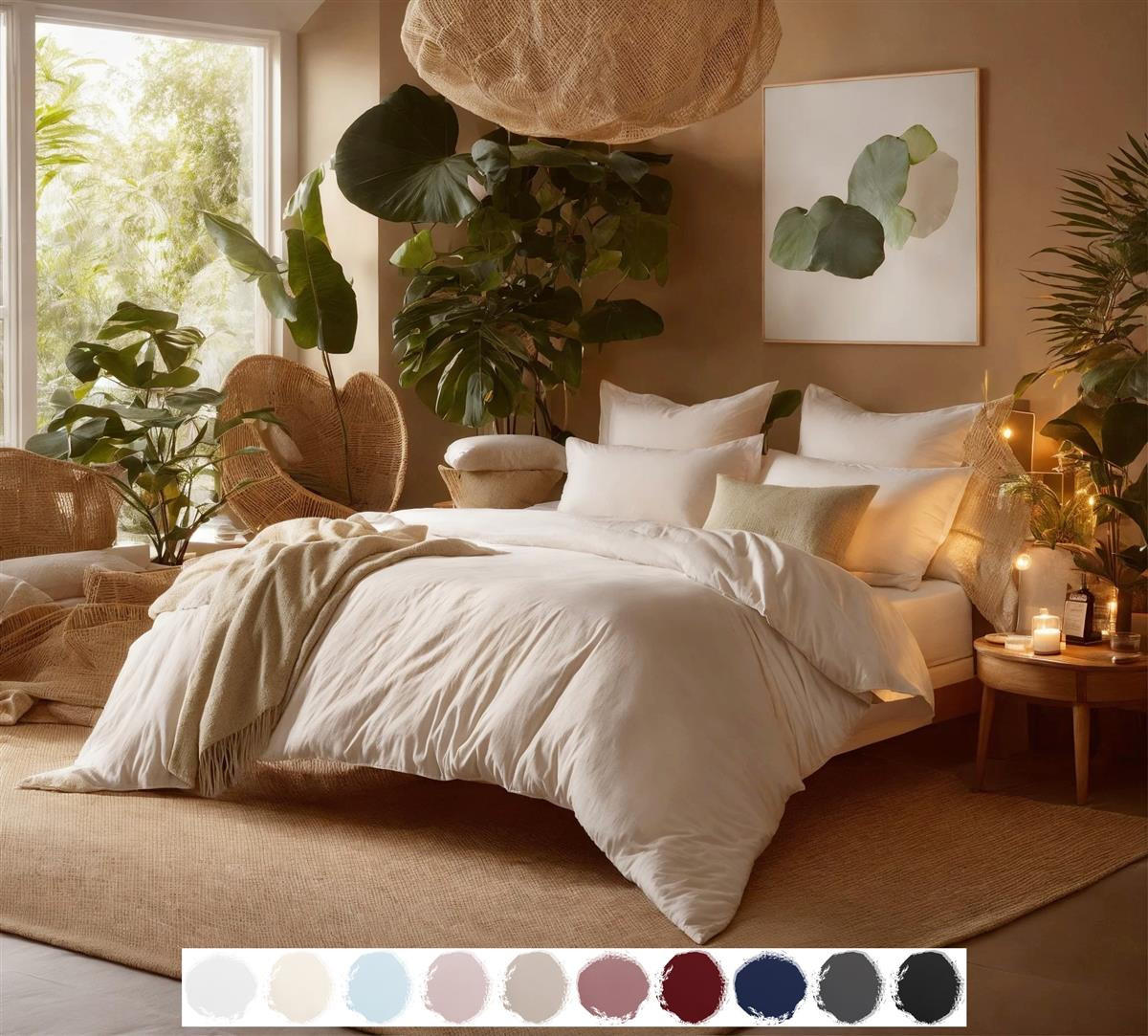 BETTWÄSCHE 155x220 Interlock Jersey Bettbezug einfarbig Baumwolle Creme Uni - Made in Germany - Creme, Textil (155/220cm) - Carpe Sonno